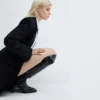 Black Croc-Effect Based Stiletto Boots - Image 6